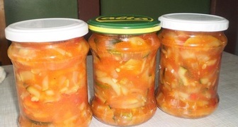Закуска из кабачков на зиму рецепты &ndash; консервированные кабачки с овощами