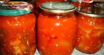 Рецепт - Закуска из баклажанов в томатном соке