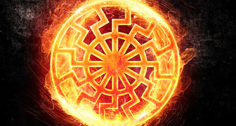 Главный символ Коляды - солнце, которое изображали горящим колесом