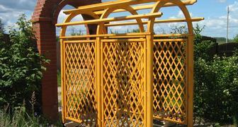 Деревянная входная арка в рустикальном стиле - фото 14