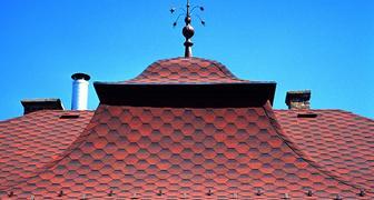 Кровля Шинглас фото: укладка на плавных скатах крыши
