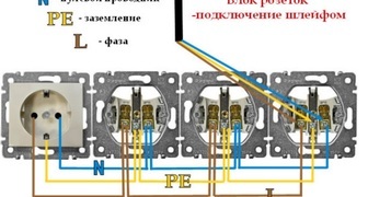 Схема подключения блока розеток на одну линию