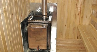 Изоляция и установка печи в бане на деревянный пол