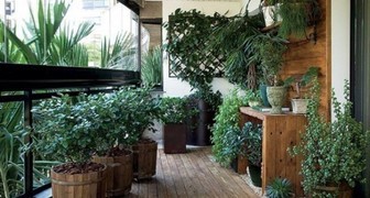 Зимний сад в деревенском стиле - прекрасное решение для лоджии