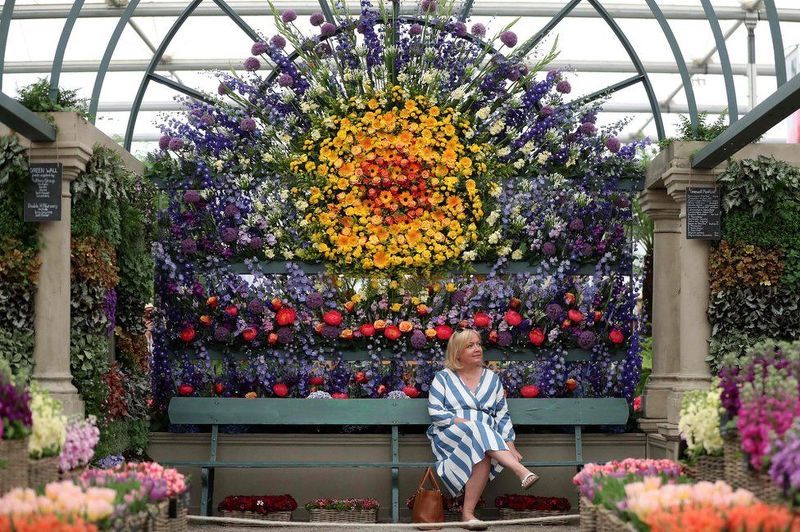 Композиции из цветов на выставке Shrewsbury Flower Show